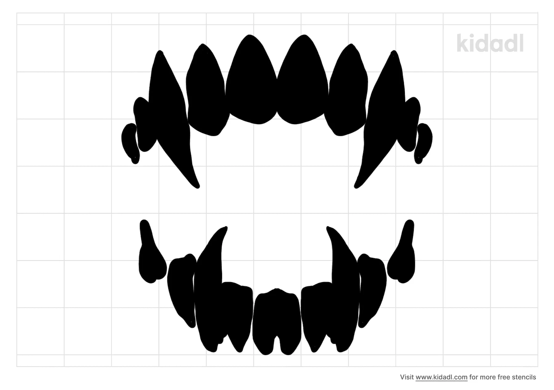 Free Vampire Teeth Stencil | Stencil Printables | Kidadl