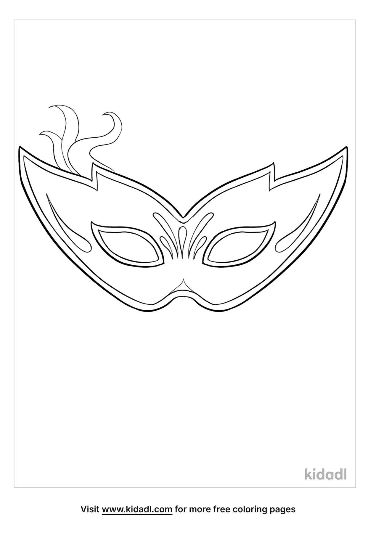 Venetian Mask Template Coloring Page