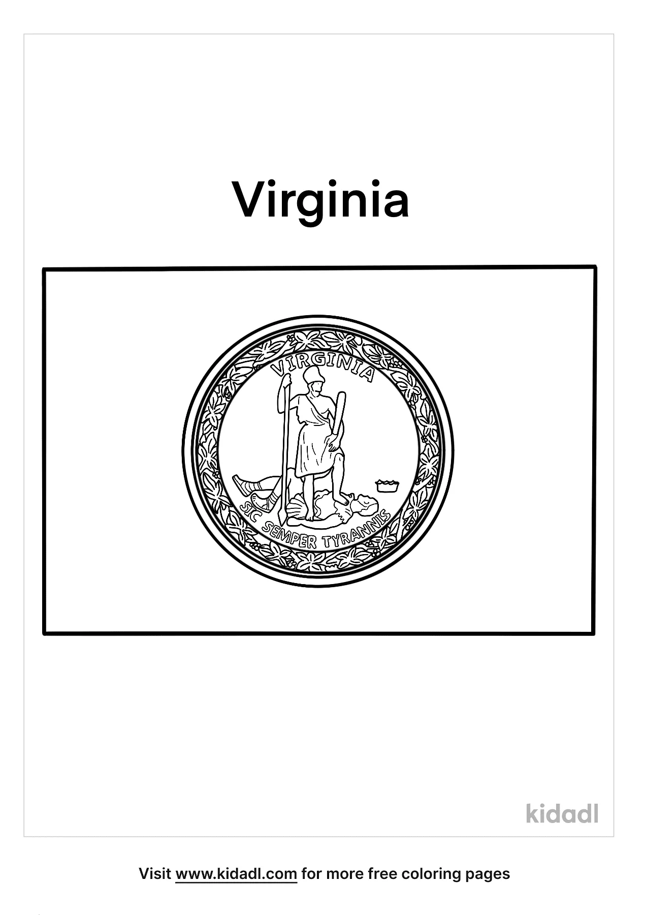 Free Virginia Flag Coloring Page | Coloring Page Printables | Kidadl