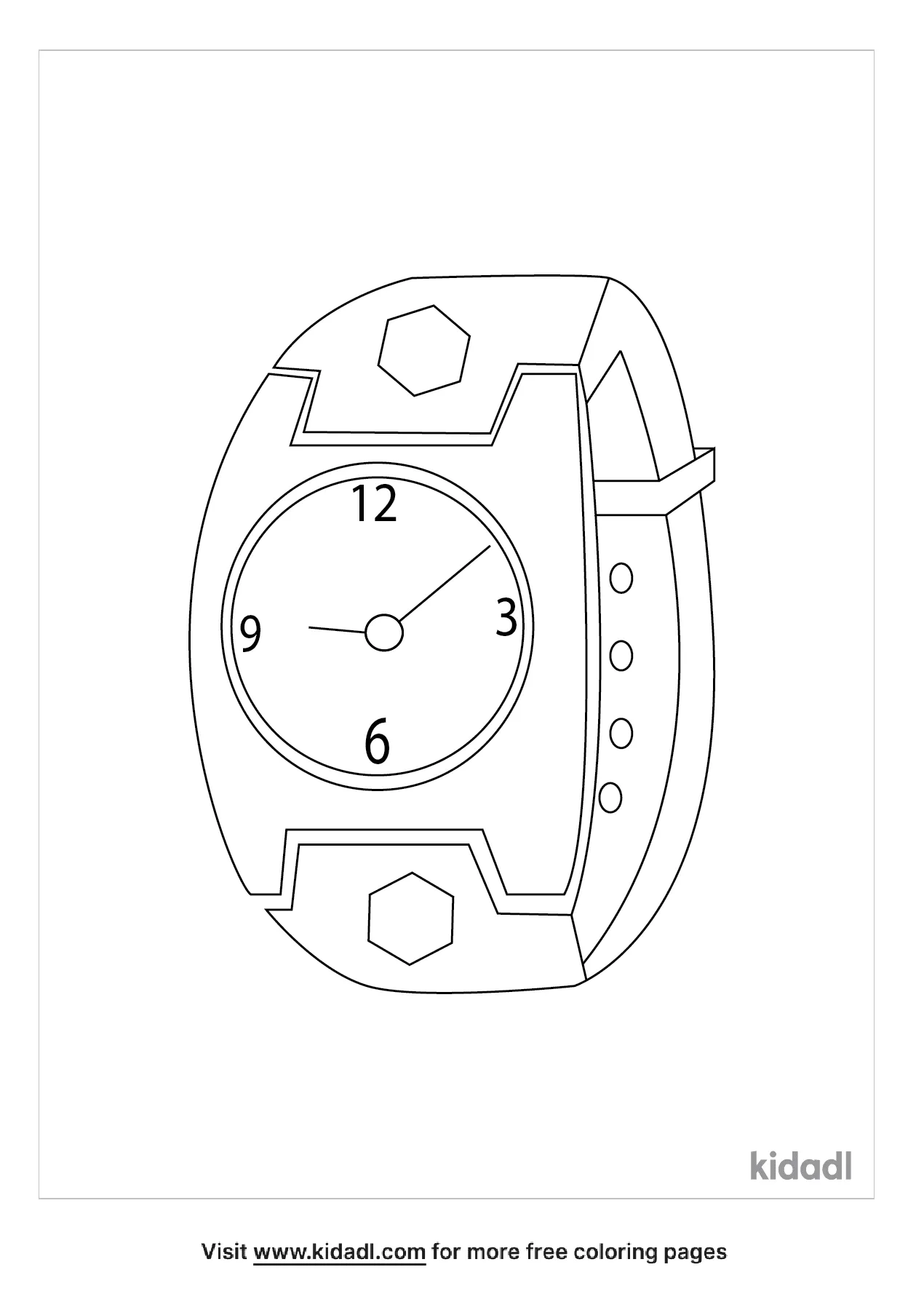 Free Watch Coloring Page | Coloring Page Printables | Kidadl