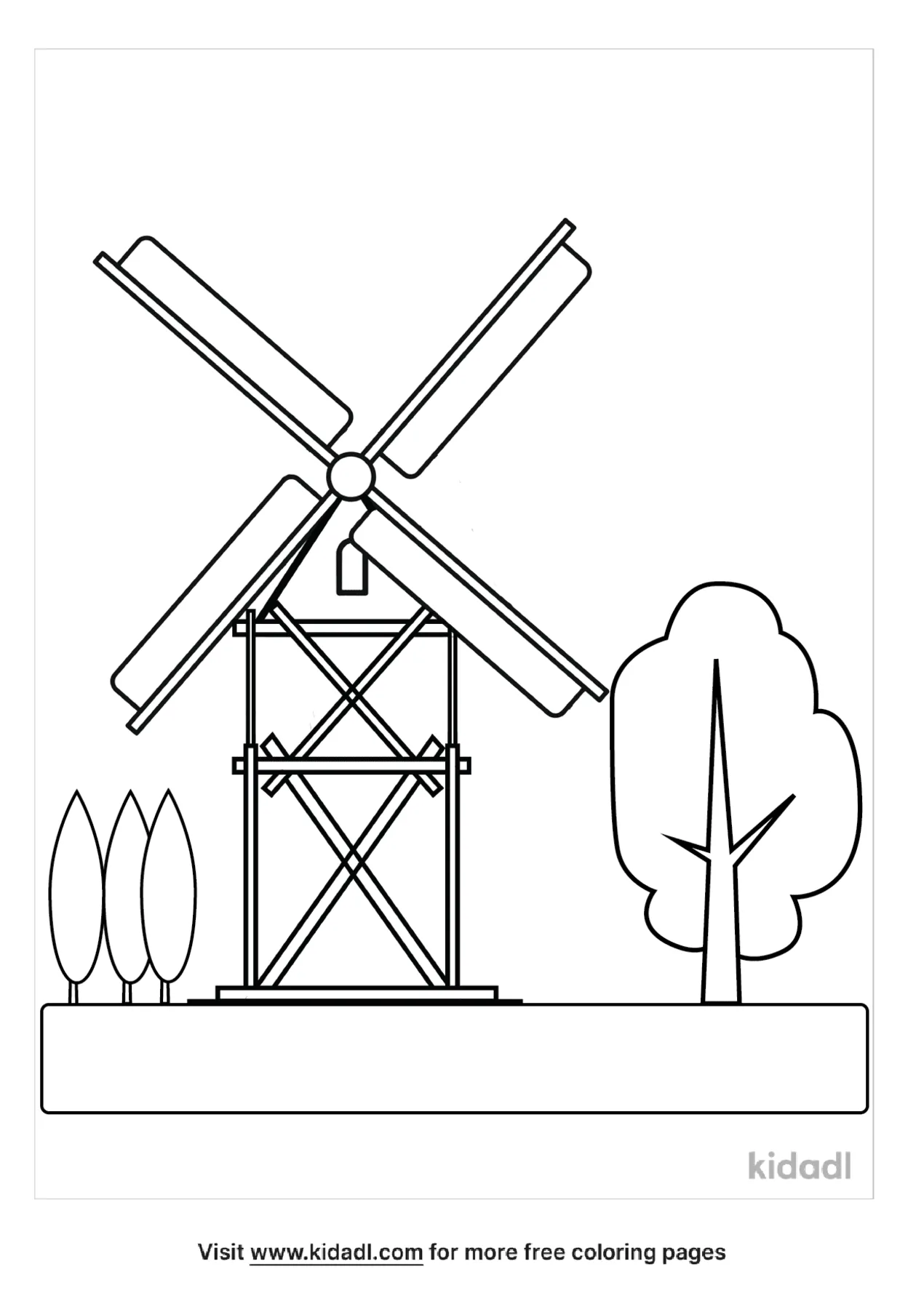 wind mill coloring pages