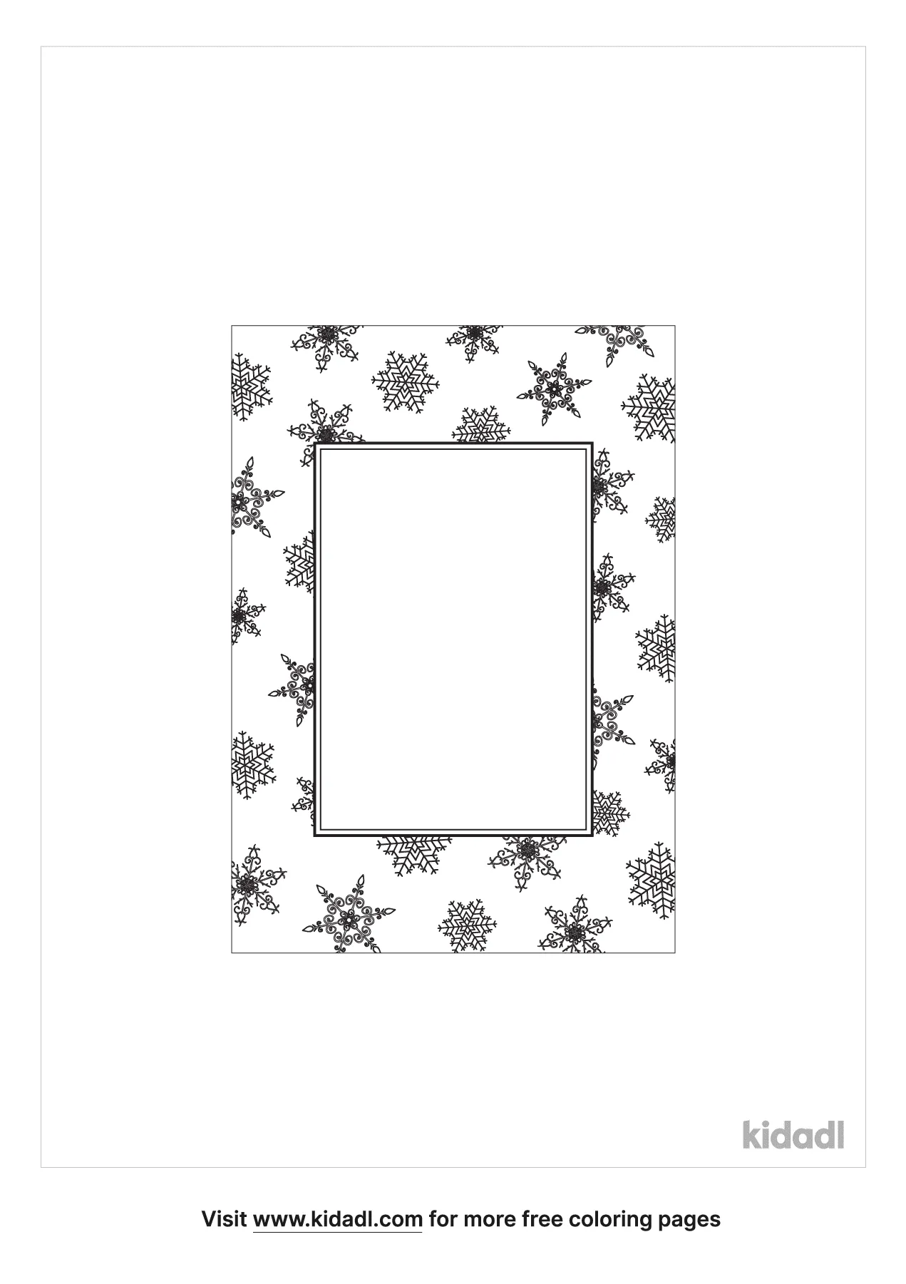Winter Frame Coloring Page