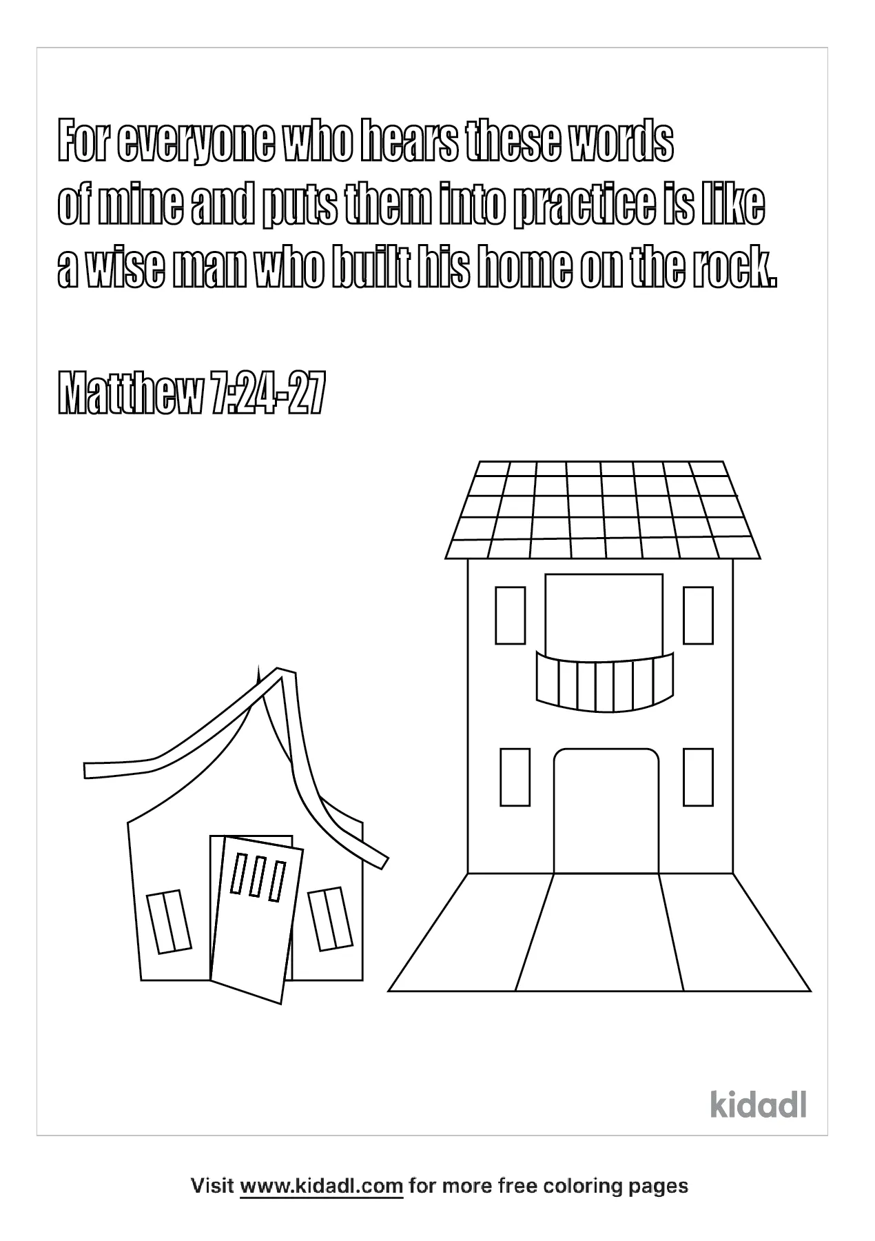 Wise And Foolish Builders Coloring Page