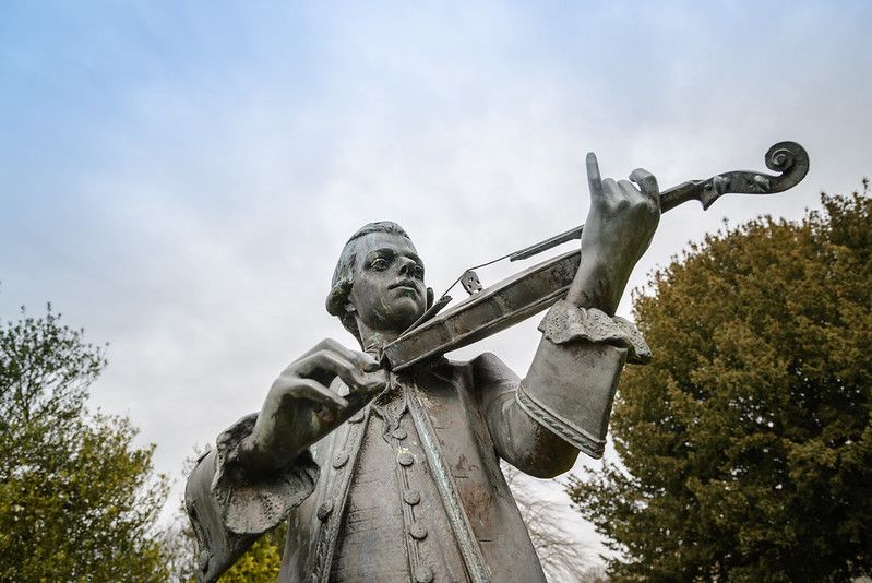 Wolfgang Amadeus Mozart statue in Parade Gardens