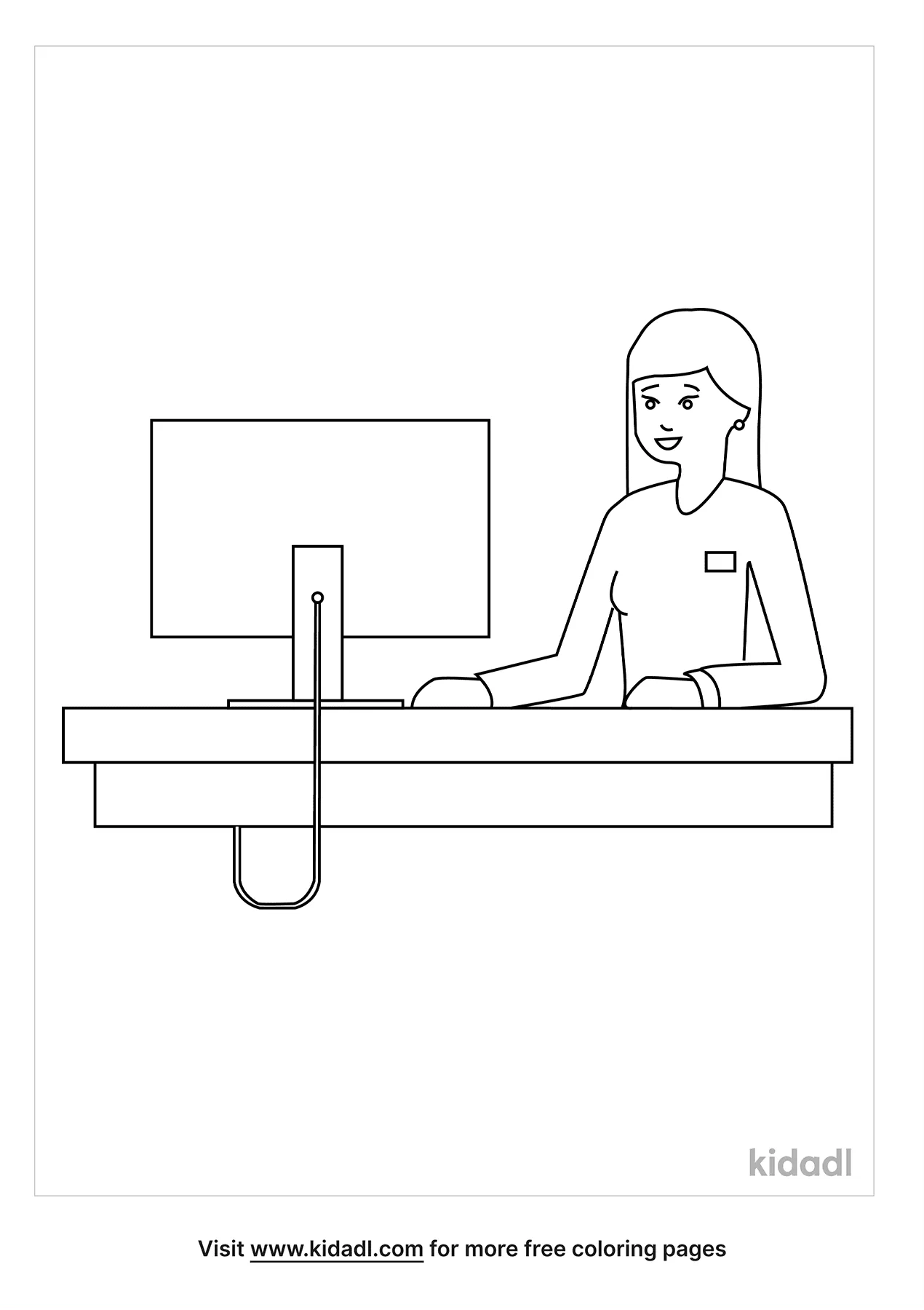 Woman Worker Coloring Page