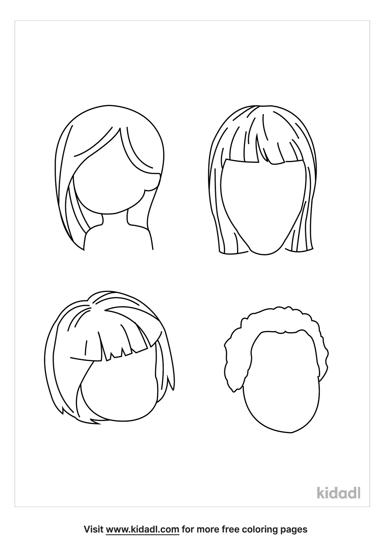 Women's Hairstyles Coloring Page