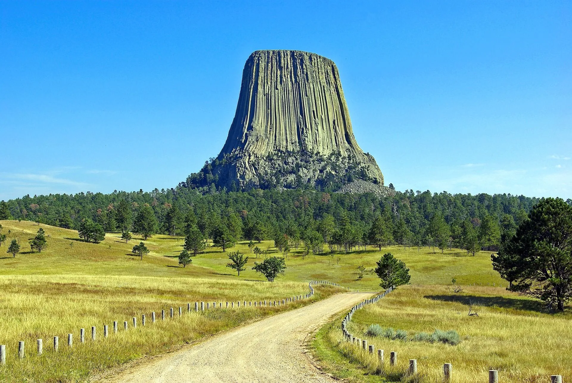 Devils Tower in Wyoming is composed of Igneous rock.