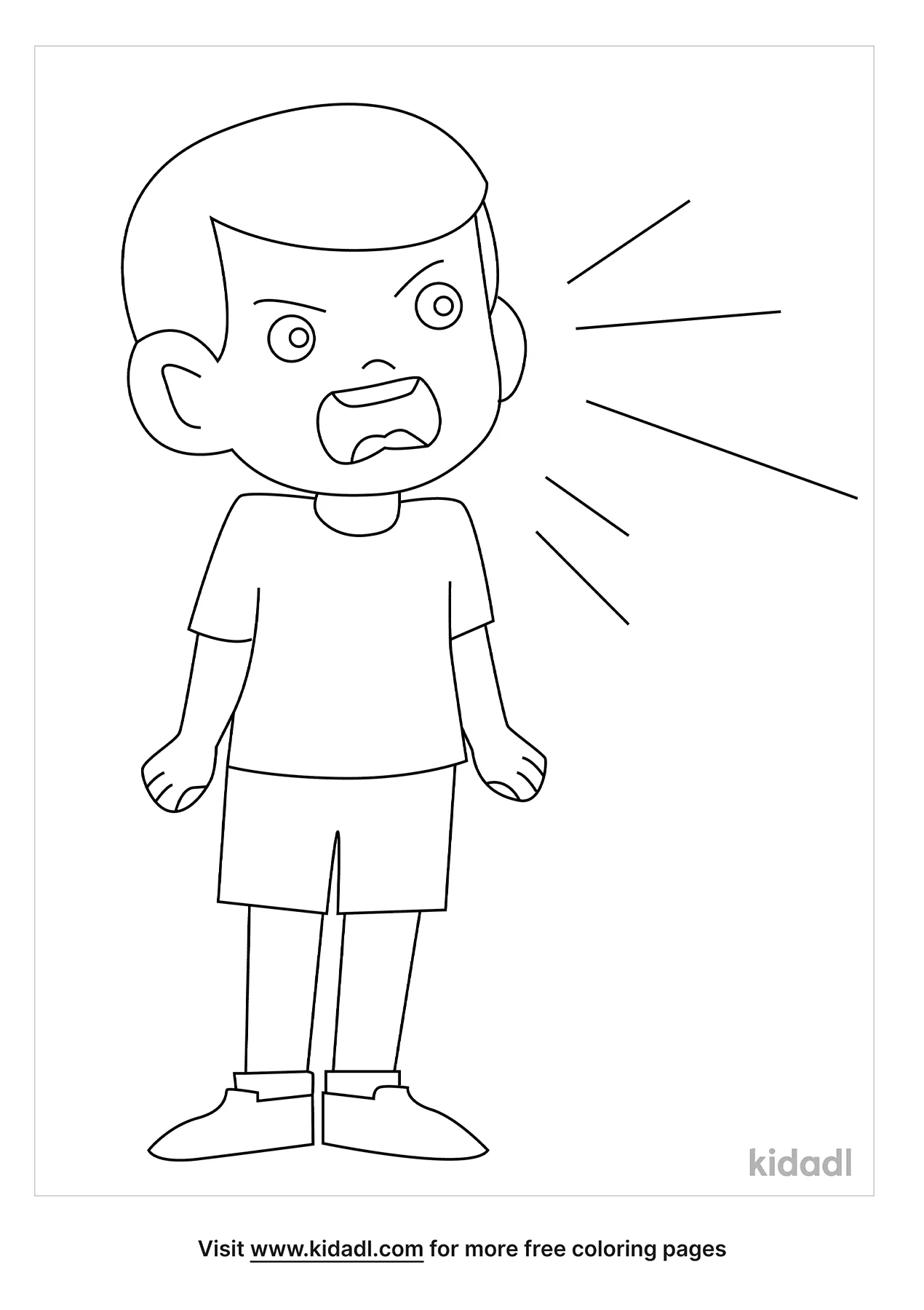 Yelling Children Coloring Page