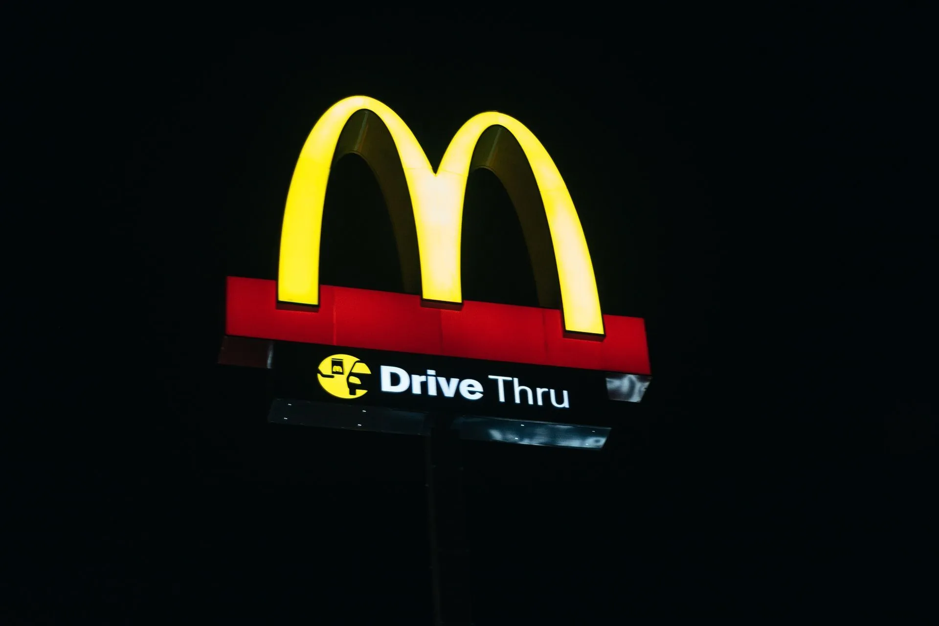 The McDonalds logo is yellow.
