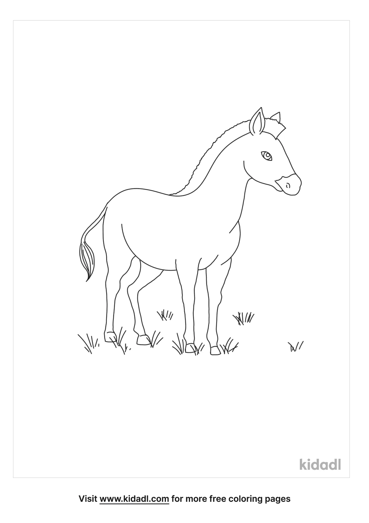 Zebra With No Stripes Coloring Page